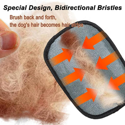 Electrostatic Pet Hair Remover Gloves | Two-Way Brush & Sticky Hair Removal - for Cat & Dog Grooming & Cleaning
