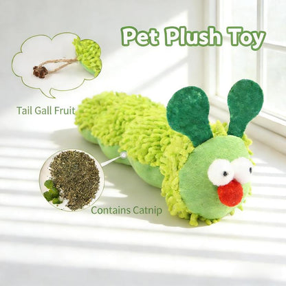 New Store Perks ！Catnip Caterpillar Plush Pillow 1Pc, Wormwood Fruit Infused Boredom Relief Toy for Indoor Cats, Self-Entertainment Interactive Kitty Toy,Cat Stuff