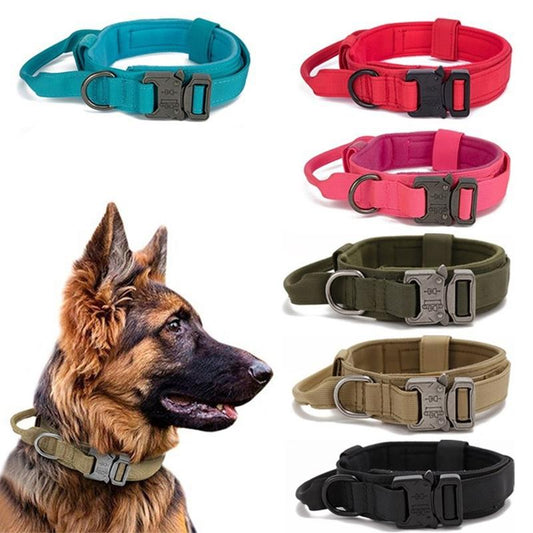 Tactical Dog Collar for Medium Large Dogs, High Strength Nylon Training Collar, Suitable for German Shepherds & Labradors, Multiple Colors Available