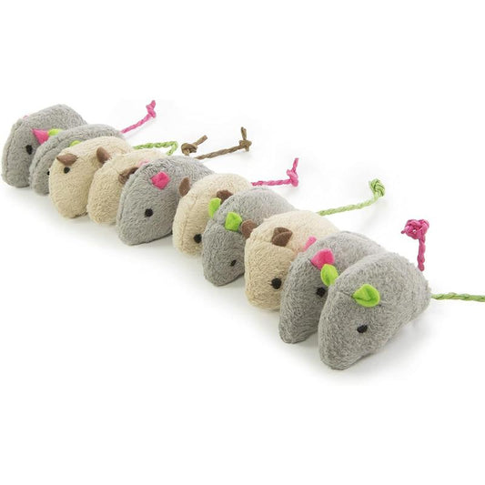 EVERBETTERUS Cat Mice Toy Plush Catnip-Filled Mice Toys Cats - Realistic Design Value Pack Catnip Cat Toys Gray/Cream, Set of 10