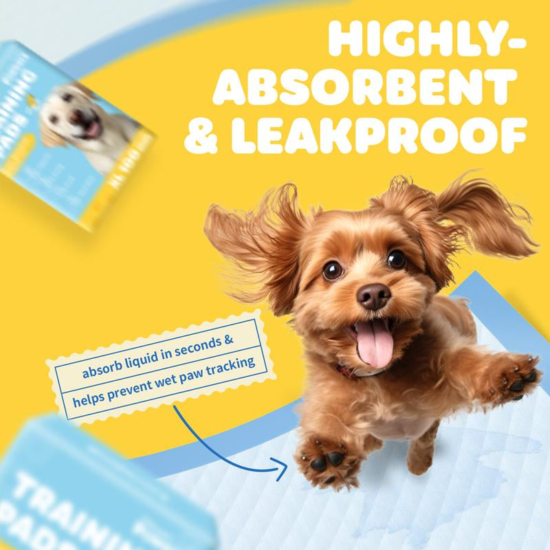 Powools Dog Puppy Pads for Potty Training Leak-Proof Quick-Dry Pee Pads with Multi-Layer Absorption Super Absorbent Polymer