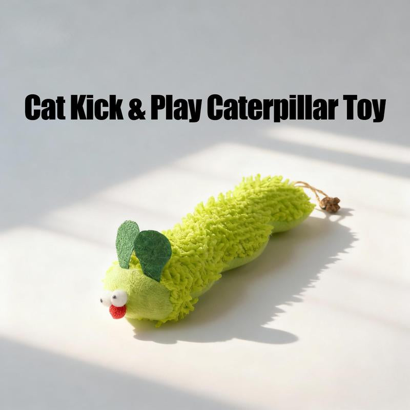 New Store Perks ！Catnip Caterpillar Plush Pillow 1Pc, Wormwood Fruit Infused Boredom Relief Toy for Indoor Cats, Self-Entertainment Interactive Kitty Toy,Cat Stuff