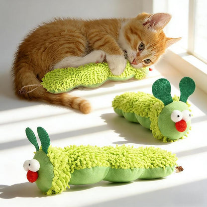 New Store Perks ！Catnip Caterpillar Plush Pillow 1Pc, Wormwood Fruit Infused Boredom Relief Toy for Indoor Cats, Self-Entertainment Interactive Kitty Toy,Cat Stuff