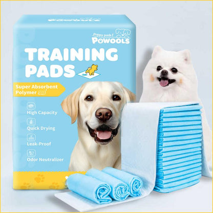 Powools Dog Puppy Pads for Potty Training Leak-Proof Quick-Dry Pee Pads with Multi-Layer Absorption Super Absorbent Polymer